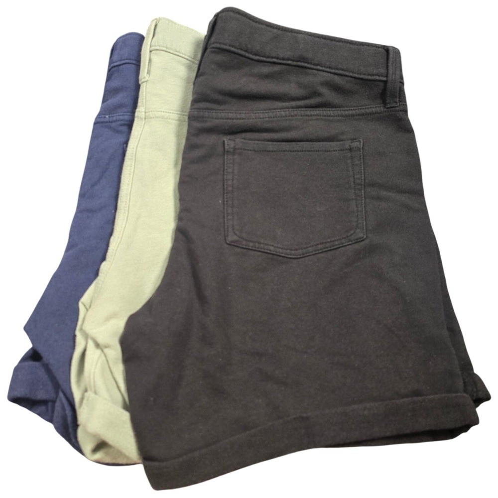 Girls XL 14-16 Plus Shorts Bundle Black Navy Sage Green 3 Pack